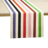 kate spade new york Adventure Stripe 100% Cotton Table Runner, Woven Ribbed Design,  Blue/Multi, 14"x72"