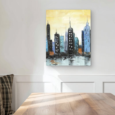 Skyline on Cityscape - Contemporary Metal Print for Home Decor