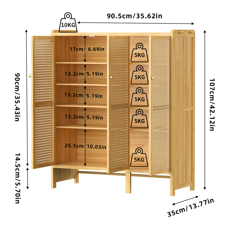 20 Pair Shoe Storage Cabinet