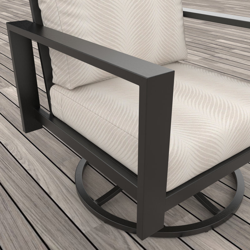 Chaise berçante pivotante pour l'extérieur Buono avec coussins Sunbrella®
