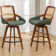 Shayleah Swivel Counter Height Bar Stools With Cane Rattan Back
