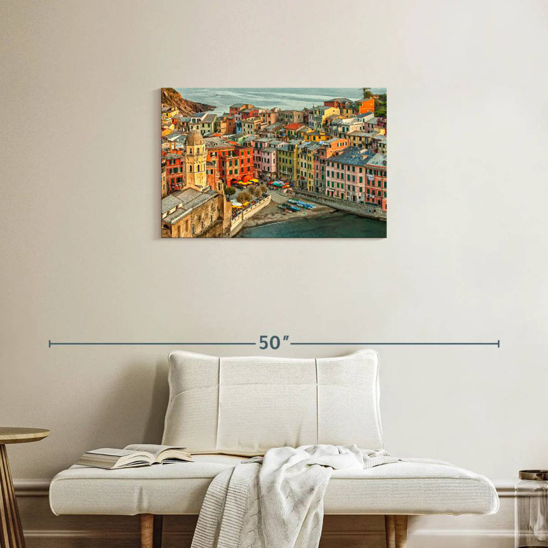 Lilie Vernazza dans les Cinque Terre, Italie, H 20 po x l 30 po
