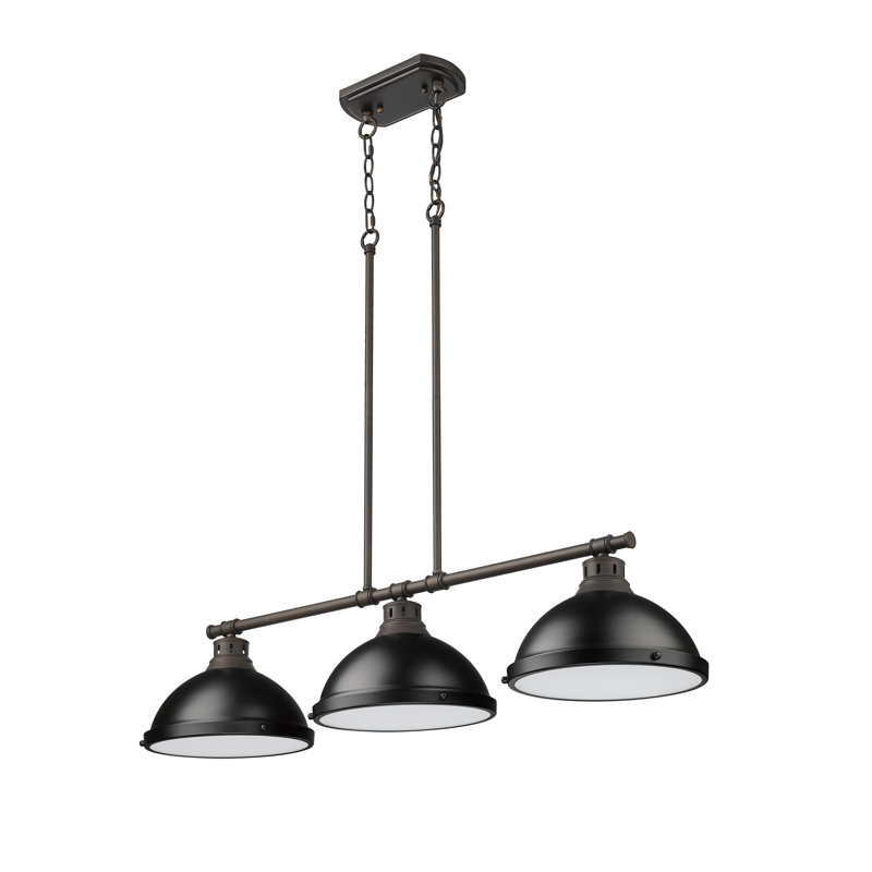 Laramy 3-Light Linear Pendant, Rubbed Bronze, Matte Black