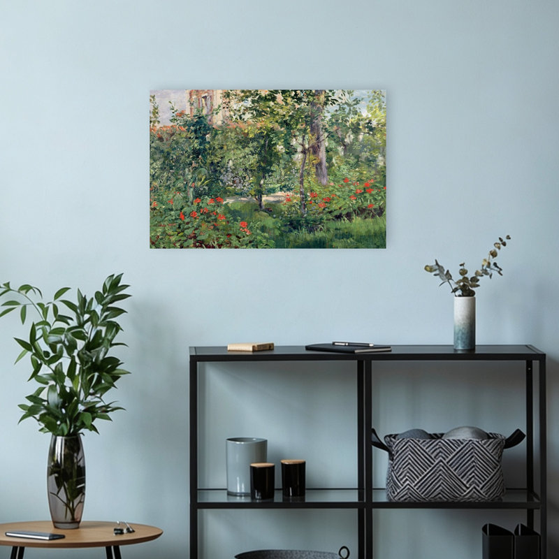 Le jardin de Bellevue, 1880 - Estampe d'art mural contemporain abstrait, H 12 po x l 18 po