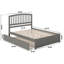 Lit plateforme en bois massif avec pied de lit et gigogne Starkington-1209881036
