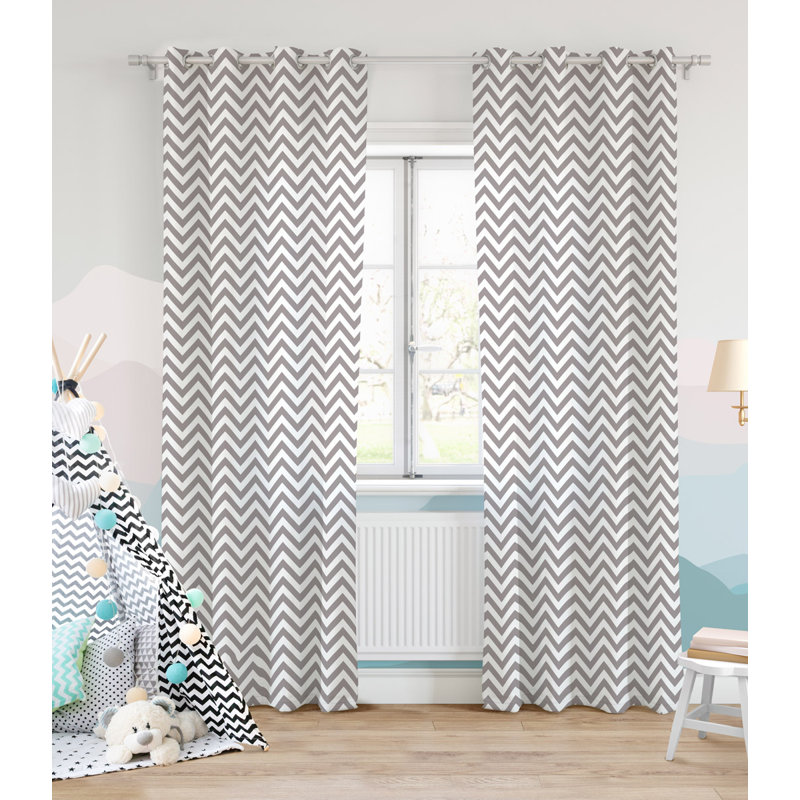 Eyelet Semi Sheer Curtain, Grey