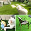 Grand gazon artificiel de 3 pi x 32 pi, tapis professionnel idéal pour la terrasse extérieure, avec remplissage en polypropylène, trous de drainage de 32,8 pi, grande pelouse pour animaux de compagnie
