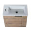 Meuble-lavabo de salle de bain avec lavabo en céramique 22 po, petite salle de bain, porte à fermeture en douceur, finition chêne imitation, poignée noire mate pour salle de bain, style flottant, lavabo,-1211212299-1211212297