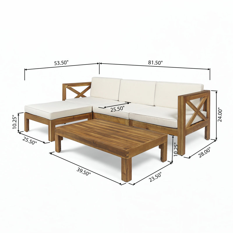 Patio Dining Sets, White/Brown