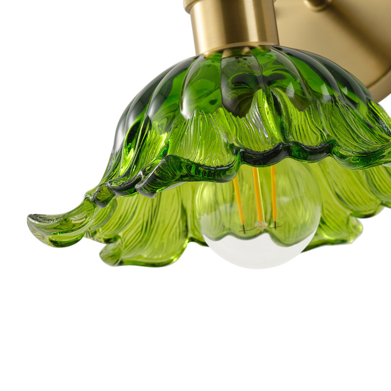 Applique murale 1 lumière en verre vert à intensité variable
