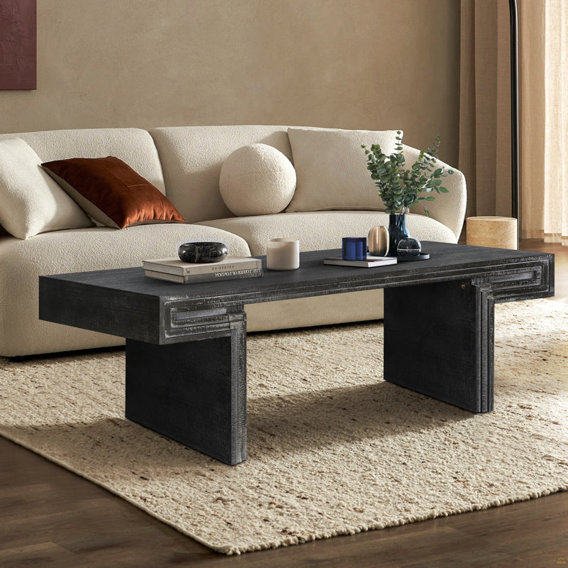 Table basse, conception rectangulaire en bois récupéré de qualité supérieure