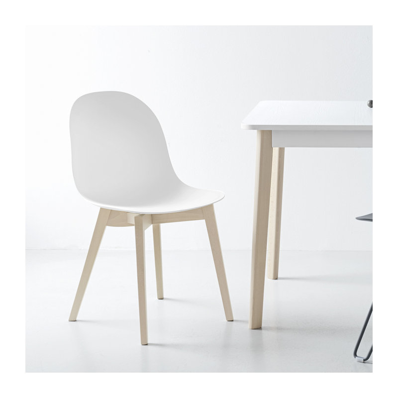 Academy Side Chair with Wooden Frame, Matte Taupe, Graphite