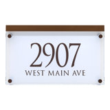 Frosted Crystal LED Lighted Trajan Engraved 2-Line Address Sign