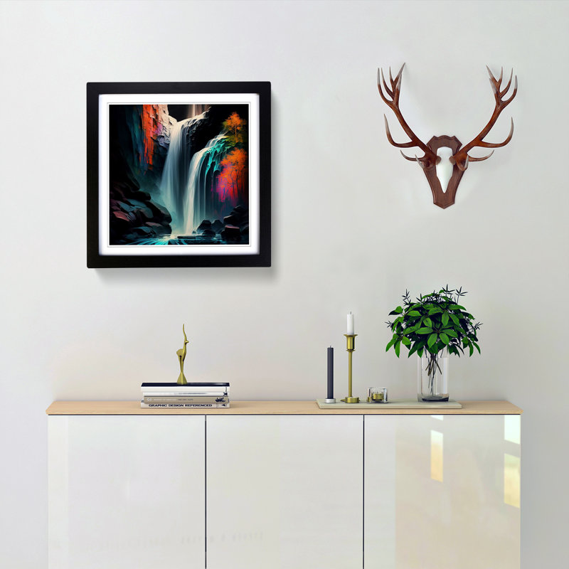 Waterfall - Framed Print, Black