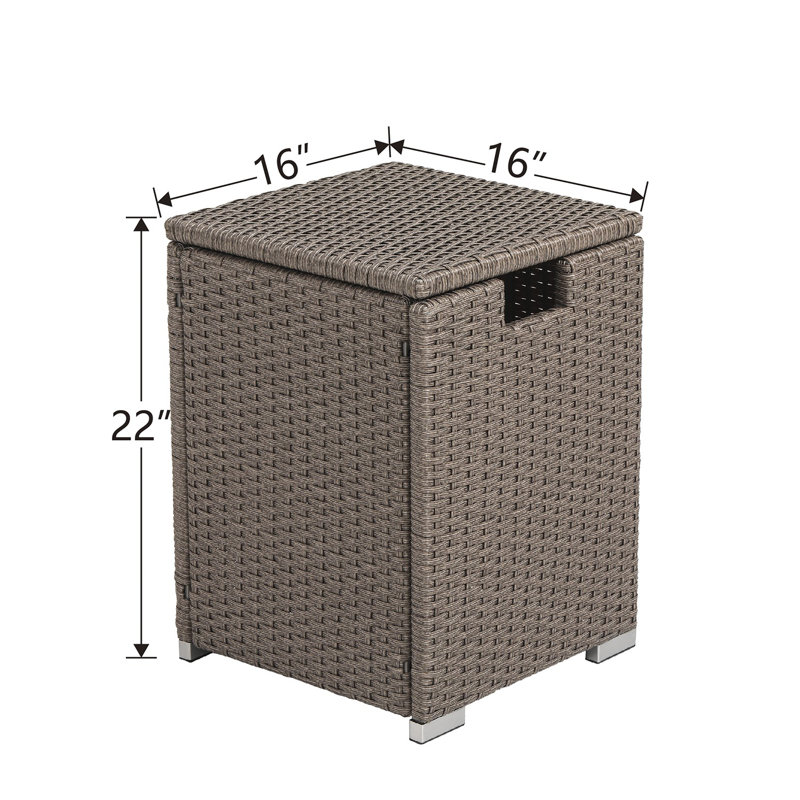 Table de rangement pour foyer au propane, Taupe