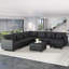 Canapé modulaire surdimensionné en U avec 8 sièges et canapé modulaire avec repose-pieds gris foncé-1363966658