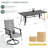 9-Piece Outdoor Patio Dining Set – Includes 8 Swivel Rocking Chairs and Metal Table with Umbrella Hole – Seats 8 for Backyard, Poolside, Balcony, and Garden Use, Gray-1460368272