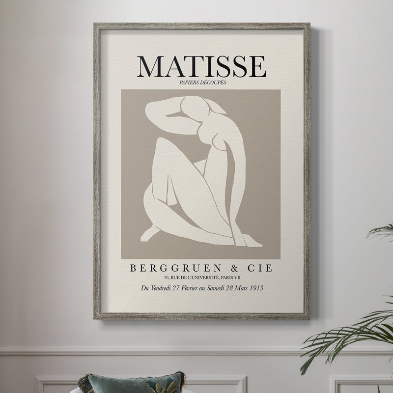 Matisse XCV, reproduction d'art encadrée - bois massif, H 11 po x l 9 po