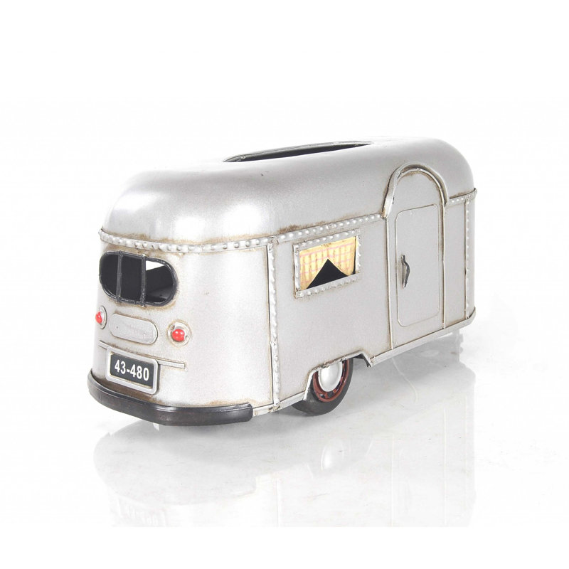 Boîte à mouchoirs décorative en métal argentée 5 "