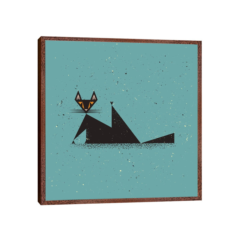 Black Cat by Amer Karic - Gallery-Wrapped Canvas Giclée on Canvas, Classic Wood Framed, 45.72 cm H x 45.72 cm W