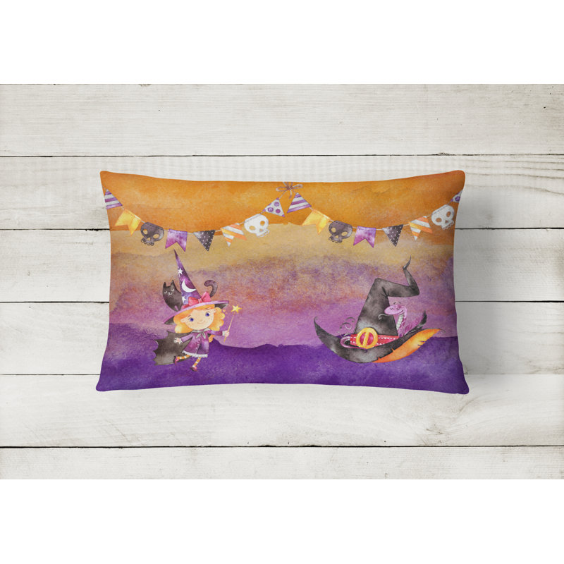  Halloween Little Witch Party Indoor/Outdoor Throw Pillow