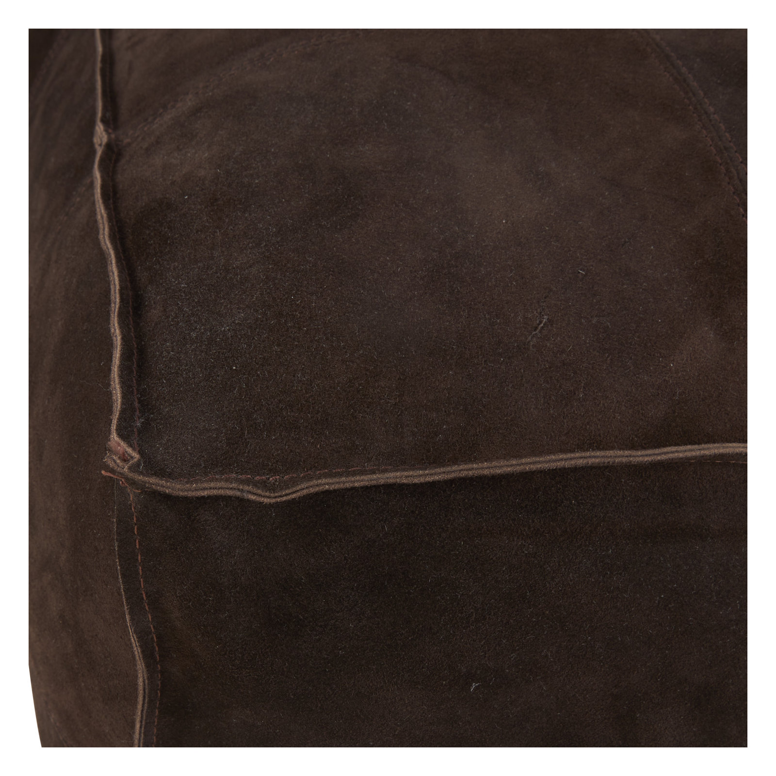 Sharita Upholstered Ottoman, Dark Brown Genuine Leather