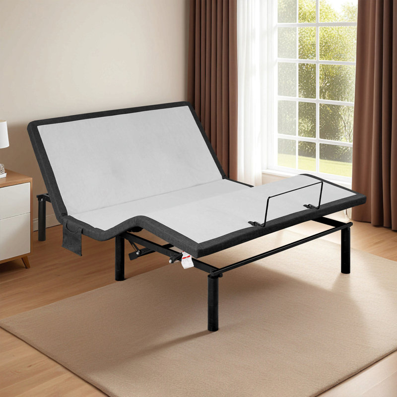 Lit ergonomique réglable, base zéro gravité pour la gestion du stress avec inclinaison de la tête et des pieds, télécommande sans fil, massage, veilleuse sous le lit et ports USB
