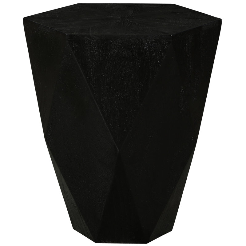 Diamante Oak Veneer Diamond Shaped End Table, Black