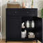 Buffet Cabinet For Kitchen With Adjustable Shelf And Drawer, Black Colour Dining Room Drawer In Style