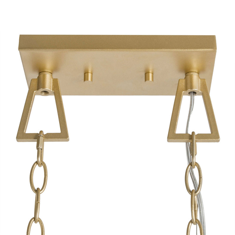 Bixby 8 - Light Rectangle 37"W Chandelier Dining Room Modern, Gold, 77" H x 37" W x 13" D
