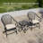3-Piece Outdoor Bistro Set, Round 20" Metal Bistro Table With 2 Rocking Chairs & Cushions, Patio Furniture Sets For Garden, Porch, Backyard