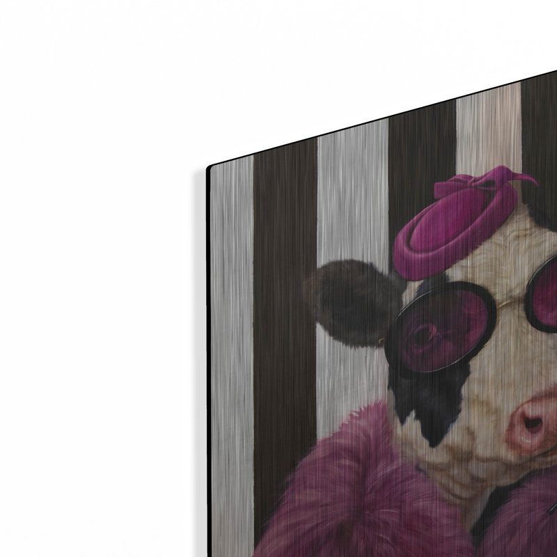  «Lady Moo Moo» par Lucia Heffernan, art mural en métal, 12 po x 12 po, H 12 po x l 12 po