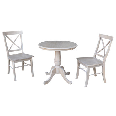 Dequindre 2 - Person Solid Wood Top Pedestal Dining Set