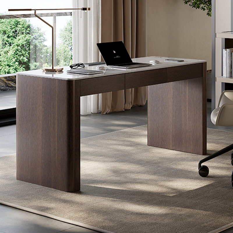 Bureau à 3 tiroirs Smoky Wood, H 29,53 po x l 70,87 po x P 23,62 po