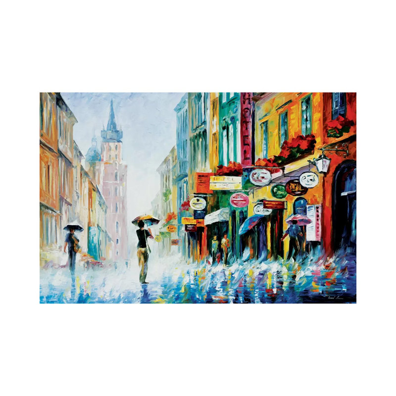 Summer Downpour by Leonid Afremov - Painting on Canvas, Wrapped Canvas, 20.32 cm H x 30.48 cm W