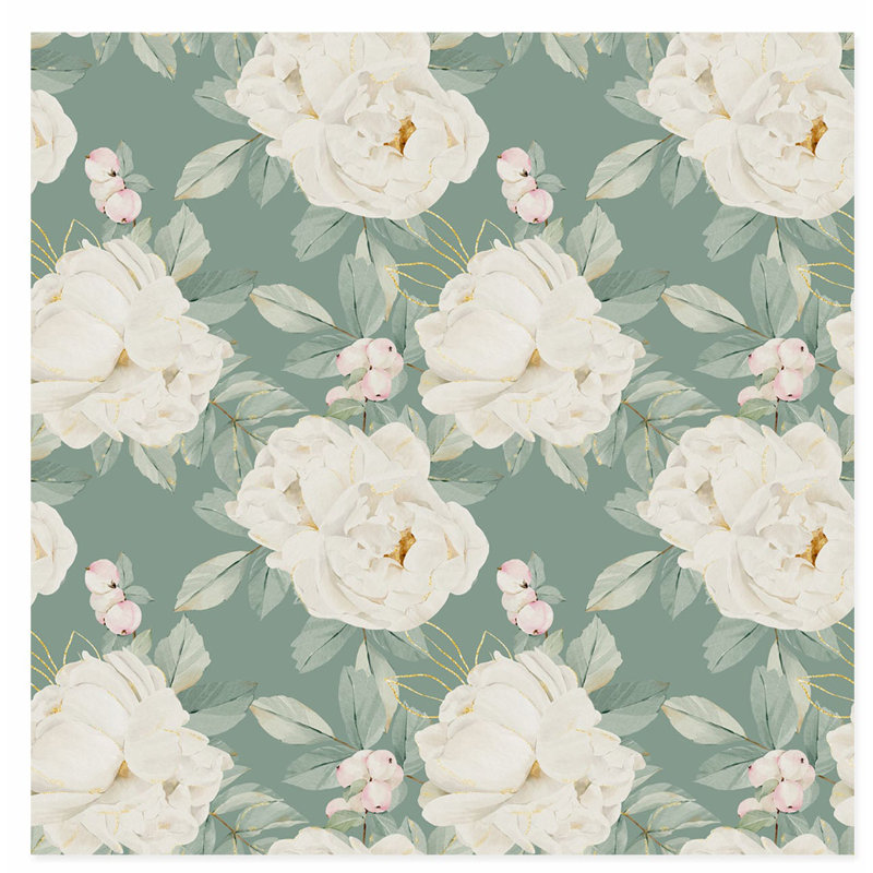 Impression florale classique sans cadre, H 14 po x l 14 po