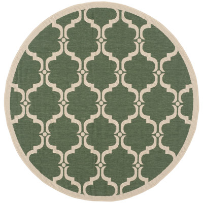 Tapis intérieur / extérieur vert / beige Arneshia