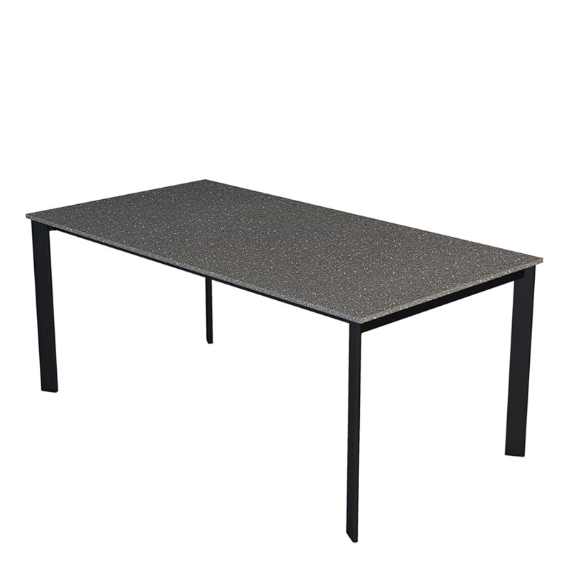 Aeralyn Extendable Metal Base Dining Table, Grey