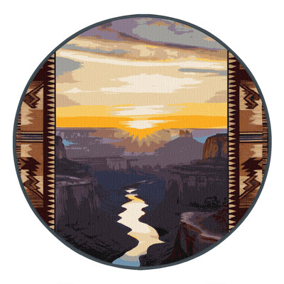 Washable Sunset Over Canyonlands Southwestern Area Rug
