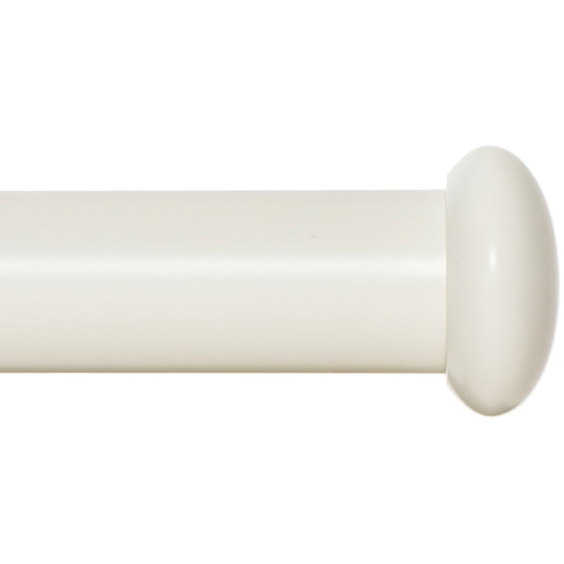  Tringle de rideau de fenêtre ovale - mât de 1 pouce 16 à 28 pouces (tringle à rideaux latérale) blanc-ivoire, Ivoire ivoire