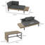 Bridget 3 Pieces Garden Furniture Set L-Shaped 4 Seater Corner Sofa Grey
