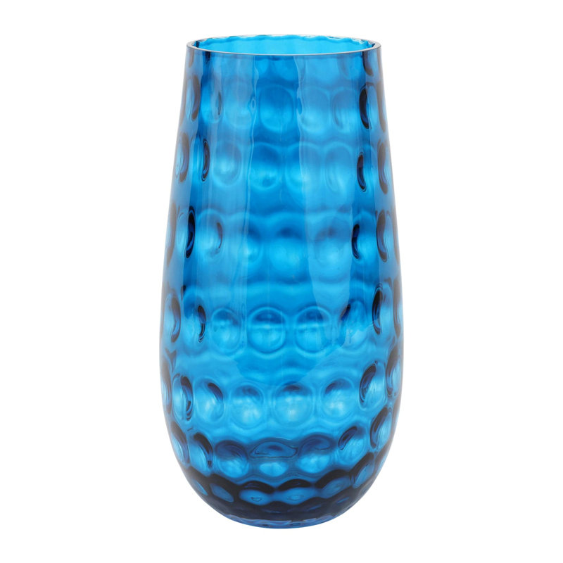 Bolla Glass Table Vase, Ash Blue, 15" H x 7.25" W x 7.25" D