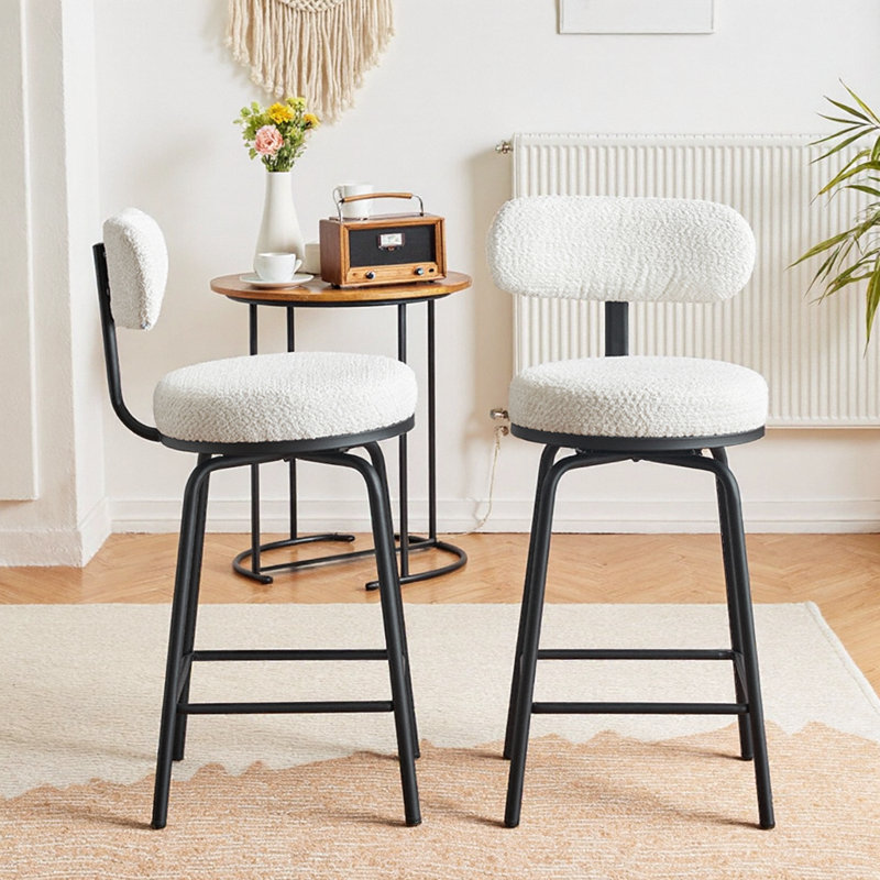 Ensemble de 2 tabourets de bar pivotants Modern, Blanc