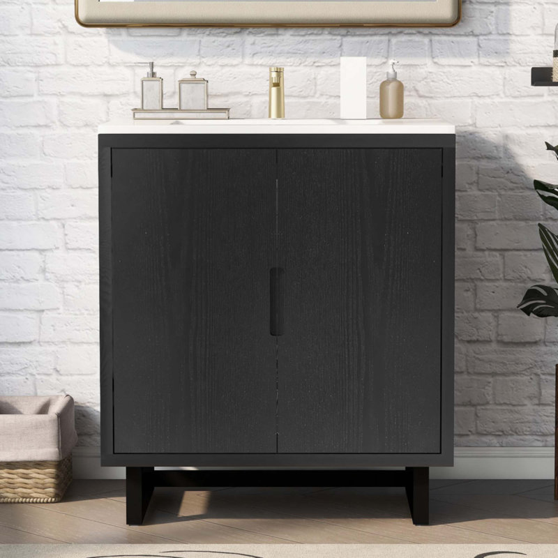 Ensemble de meuble-lavabo 30 "avec lavabo, Noir