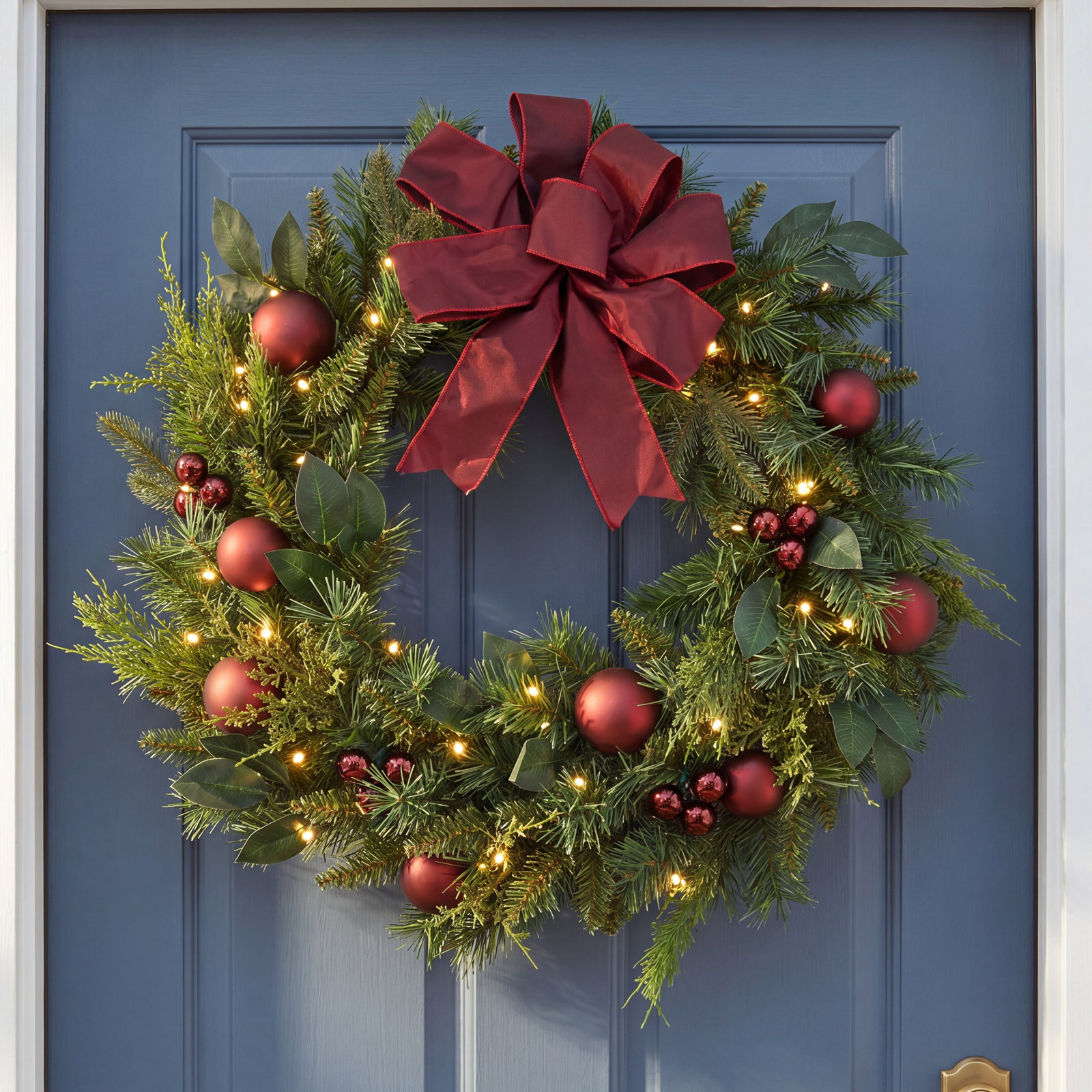 24" Pre-Lit Pine Wreath