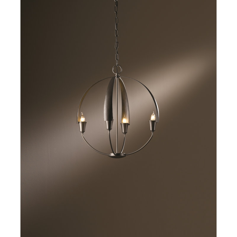 Cirque 4 - Light Sphere Globe Chandelier, 20.7" H x 19" W x 19" D, Dark Smoke