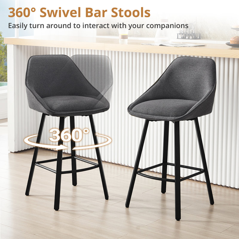 Modern Dining Bartools Stools, Dark Gray