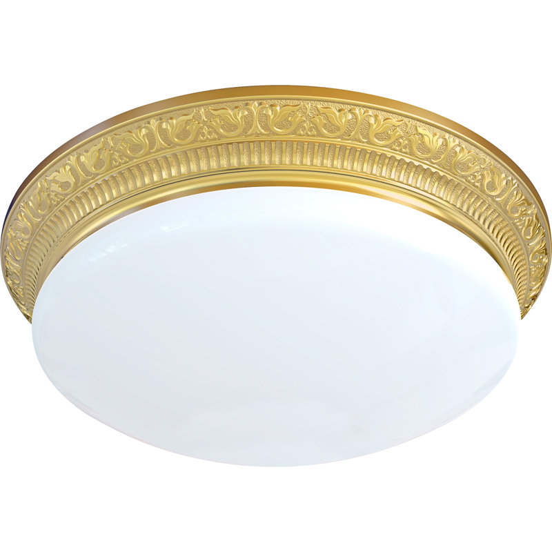 Fluellen Glass LED Semi Flush Mount, Bright Gold