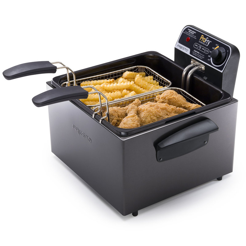 Friteuse en acier inoxydable noir double profs * presto