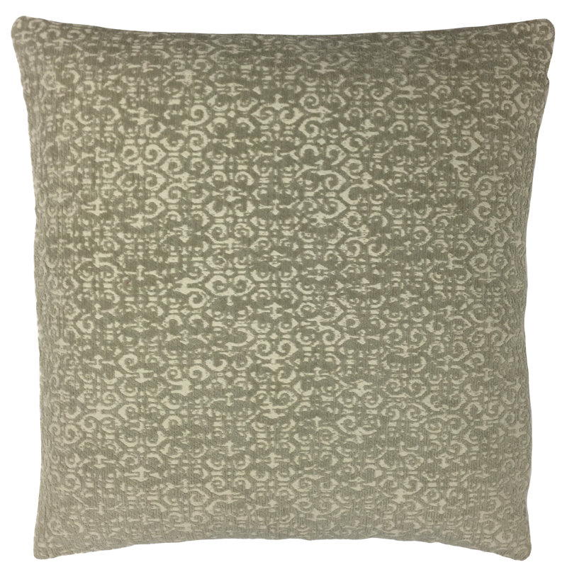 Coussin damassé , 20 po X 20 po, Vert